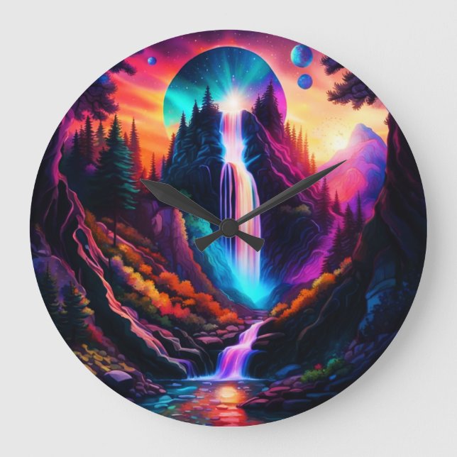 Fantasy Waterfall Large Clock (Front)