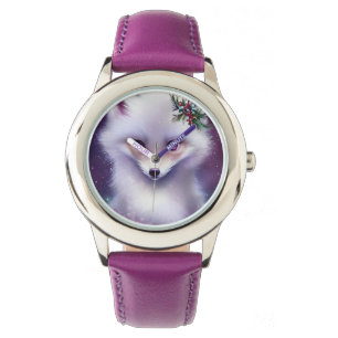 Fantasy White Baby Fox with Lavender Eyes Watch