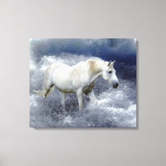 Fantasy White Horse & Ocean Surf Art Print