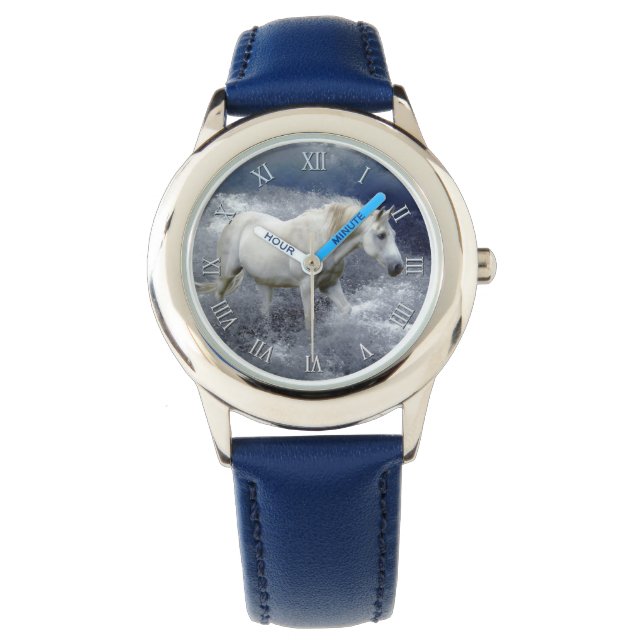 Fantasy White Horse & Ocean Surf Artwork Watch (Front)