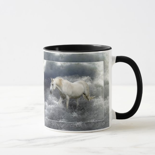 Fantasy White Horse & Ocean Surf Gifts Mug (Right)