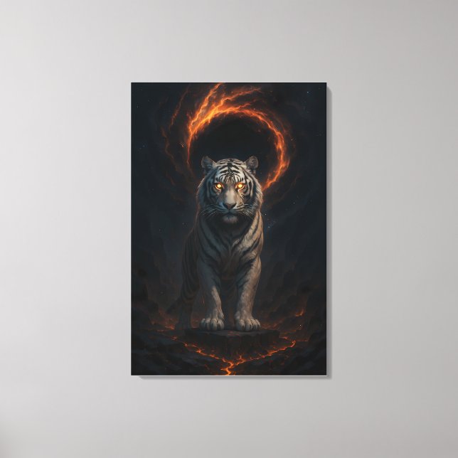 Fantasy White Tiger – Mystic Aura Series Canvas Print (Front)