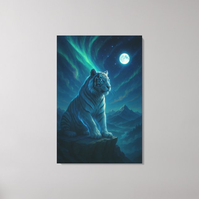 Fantasy White Tiger – Mystic Aura Series Canvas Print (Front)