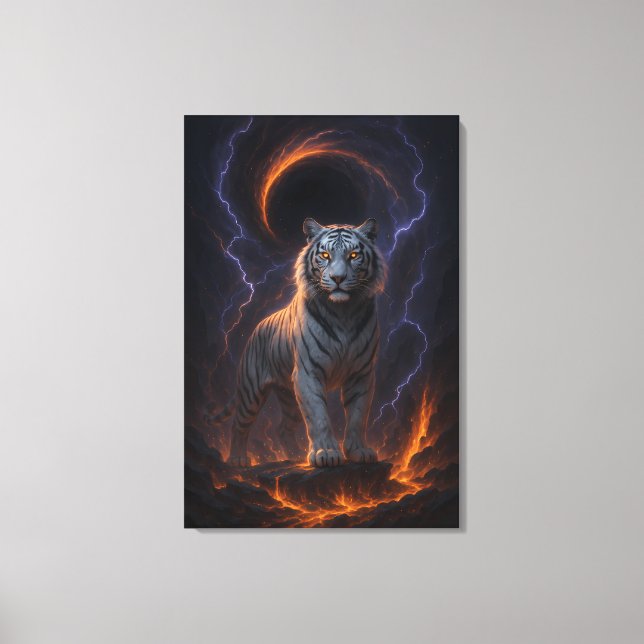 Fantasy White Tiger – Mystic Aura Series Canvas Print (Front)