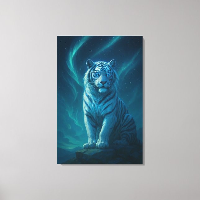 Fantasy White Tiger – Mystic Aura Series Canvas Print (Front)