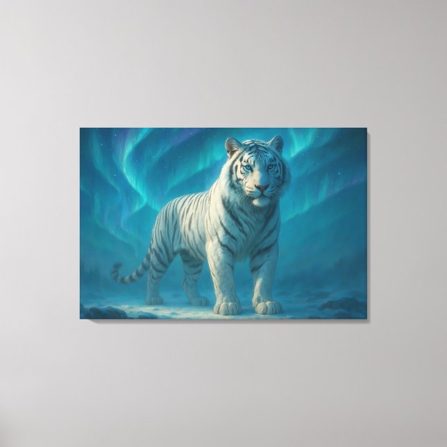 Fantasy White Tiger – Mystic Aura Series | ManJian Canvas Print (Front)