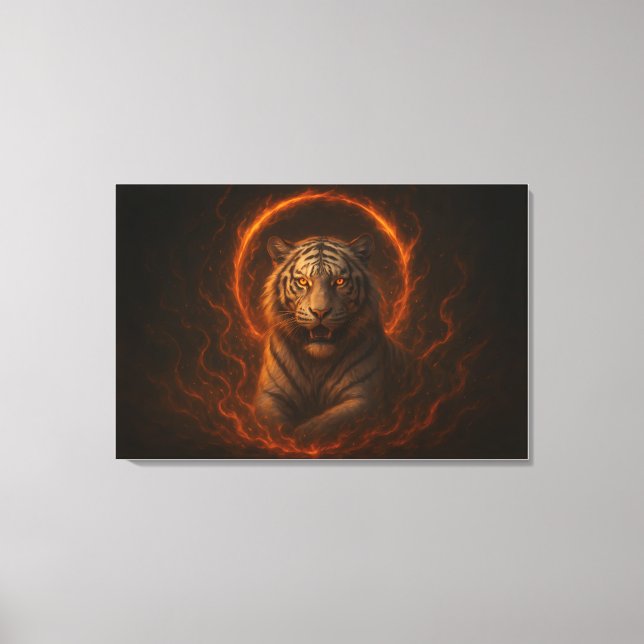Fantasy White Tiger – Mystic Aura Series | ManJian Canvas Print (Front)