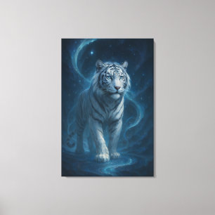 Fantasy White Tiger – Mystic Aura Series ManJian Canvas Print
