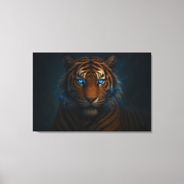 Fantasy White Tiger – Mystic Aura Series | ManJian Canvas Print (Front)