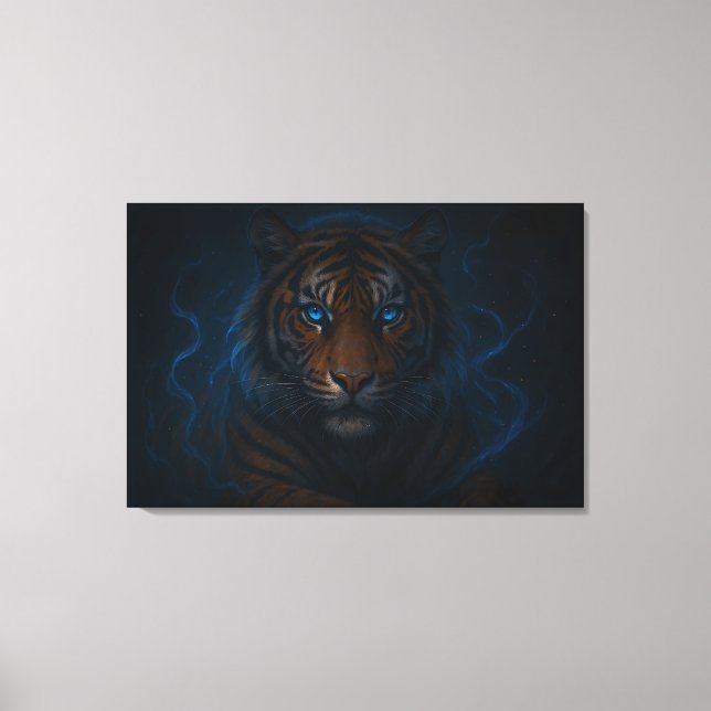 Fantasy White Tiger – Mystic Aura Series | ManJian Canvas Print (Front)