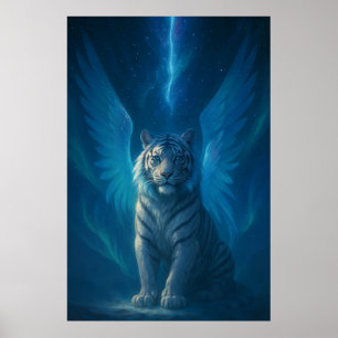 Fantasy White Tiger – Mystic Aura Series ManJian Poster