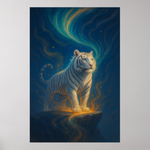 Fantasy White Tiger – Mystic Aura Series ManJian Poster