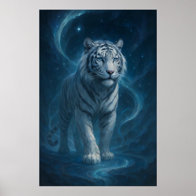 Fantasy White Tiger – Mystic Aura Series | ManJian Poster (Front)