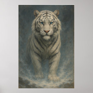 Fantasy White Tiger – Mystic Aura Series ManJian Poster