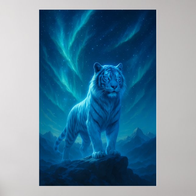 Fantasy White Tiger – Mystic Aura Series Poster (Front)