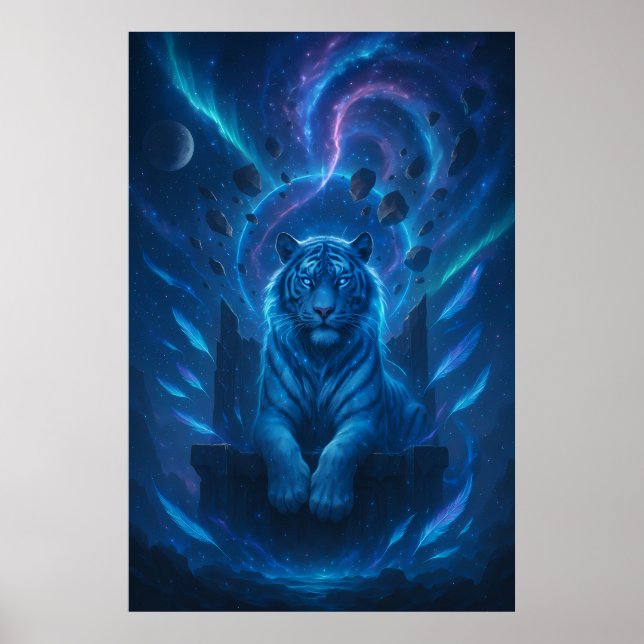 Fantasy White Tiger – Mystic Aura Series Poster (Front)