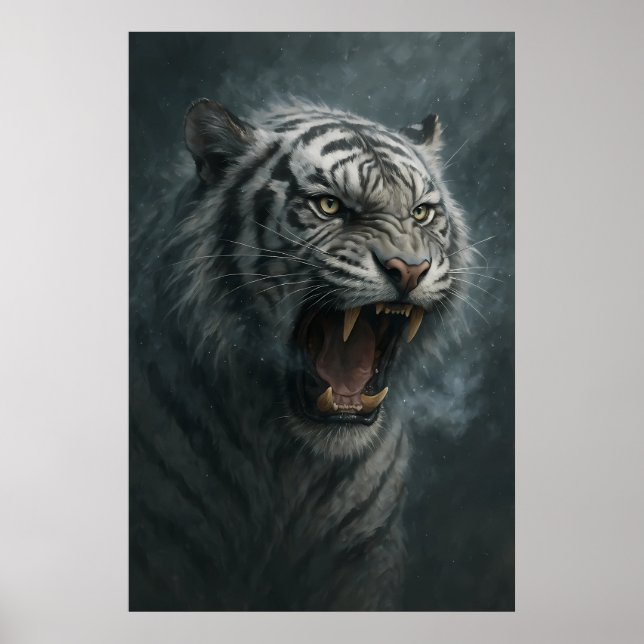 Fantasy White Tiger – Mystic Aura Series Poster (Front)