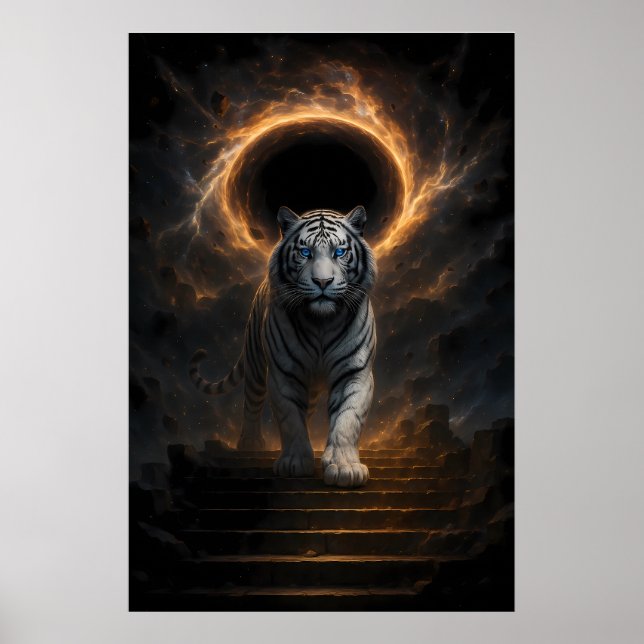 Fantasy White Tiger – Mystic Aura Series Poster (Front)