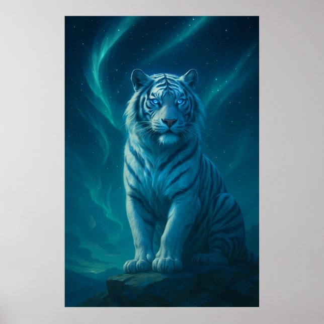 Fantasy White Tiger – Mystic Aura Series Poster (Front)
