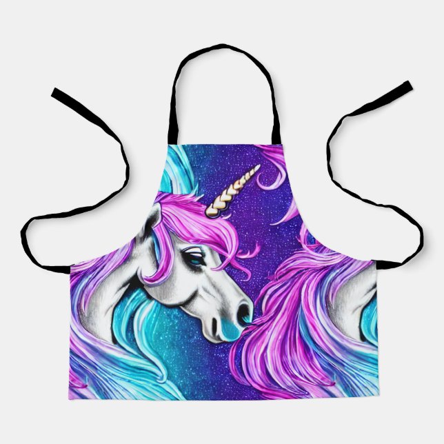 Fantasy White Unicorn Seamless Pattern Apron (Front)