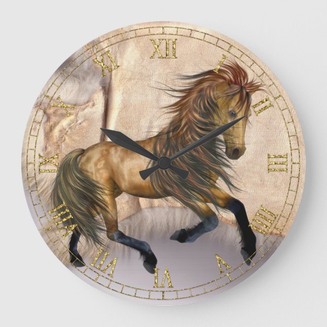 Fantasy Wild Horse  Wall Clock (Front)
