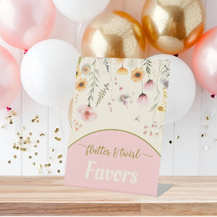 Fantasy wildflower fairy favours Pedestal Sign