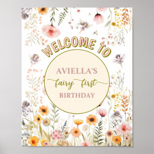 Fantasy wildflower fairy first Welcome sign