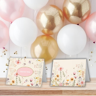 Fantasy wildflower flutter and twirl fairy  thank you card