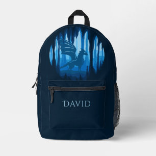 Fantasy Winged Dragon Navy Blue Personalised  Printed Backpack