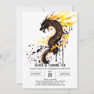 Fantasy Wings and Scales Birthday Invitation