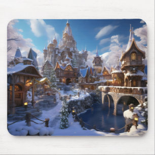 Fantasy Winter City Mouse Mat