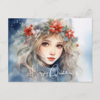 Fantasy Winter Fairy Christmas Holiday Postcard