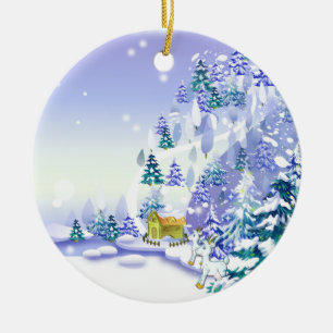 Fantasy Winter Goat Christmas Ornament