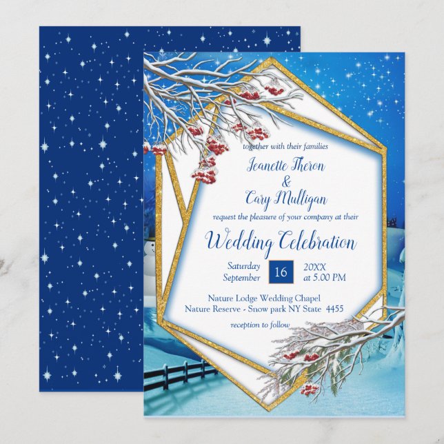 Fantasy Winter Wedding Invitation (Front/Back)