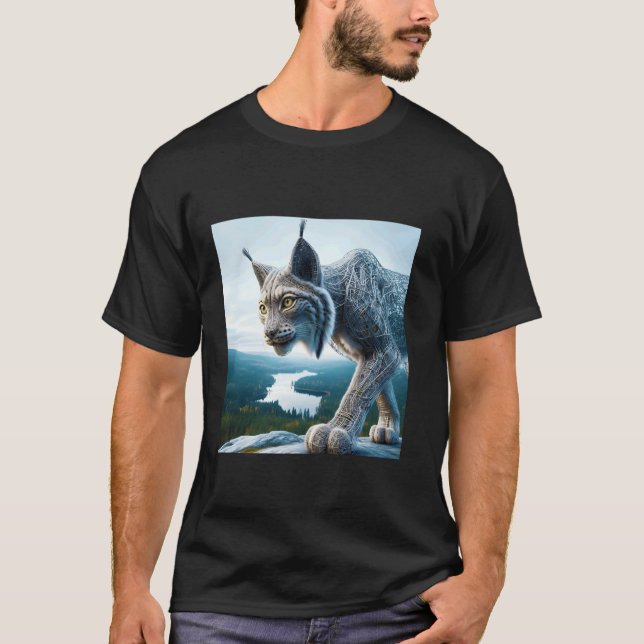 Fantasy Wired Lynx Forest T-Shirt (Front)