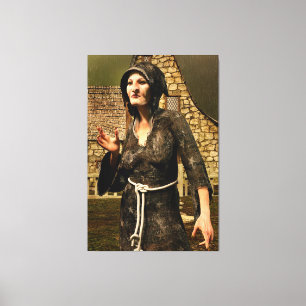 Fantasy Witch Mediaeval Village Halloween Canvas Print