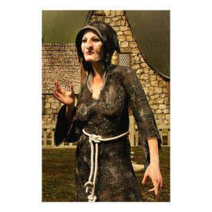 Fantasy Witch Mediaeval Village Halloween Photo Print