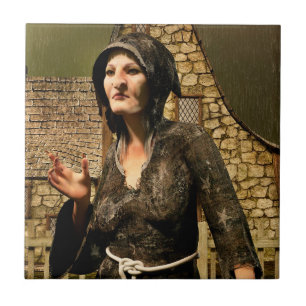 Fantasy Witch Mediaeval Village Halloween Tile