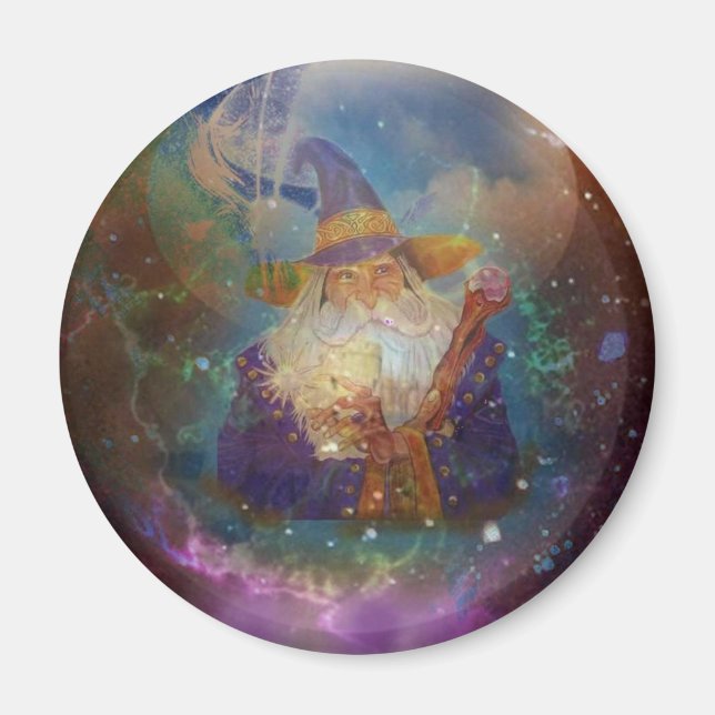 Fantasy Wizard Magnet (Front)
