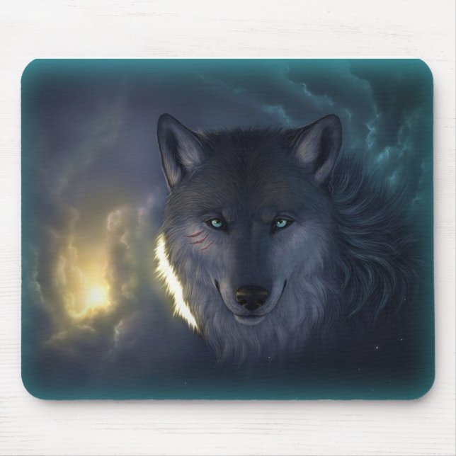 Fantasy Wolf Mouse Mat (Front)