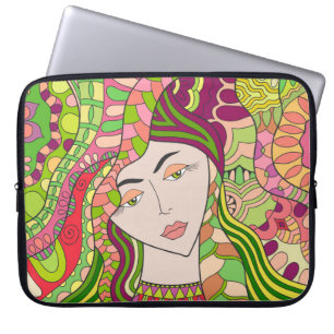 Fantasy Woman: Abstract Spring Folk. Laptop Sleeve