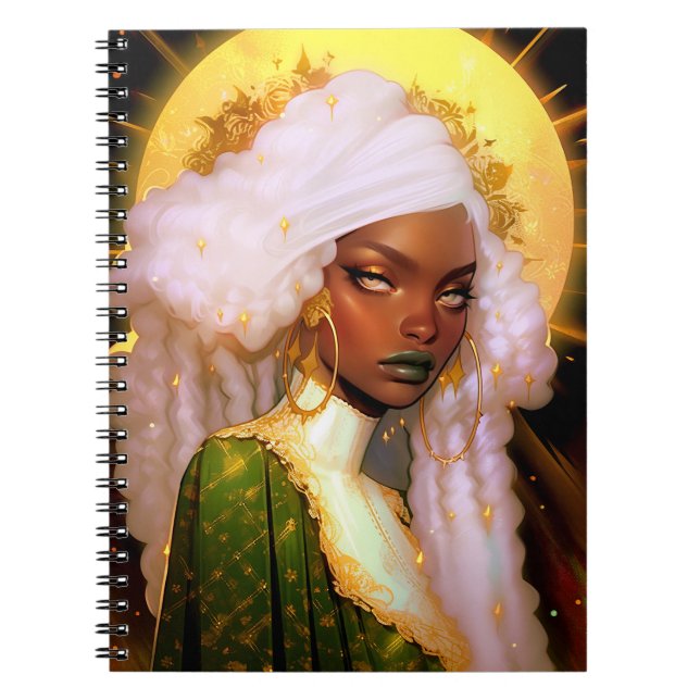 Fantasy Woman African American Art Notebook (Front)