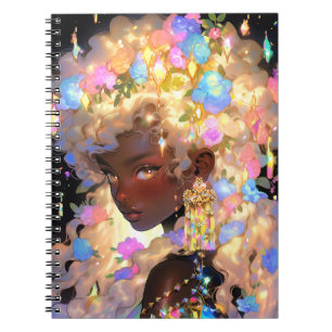 Fantasy Woman African American Art Notebook