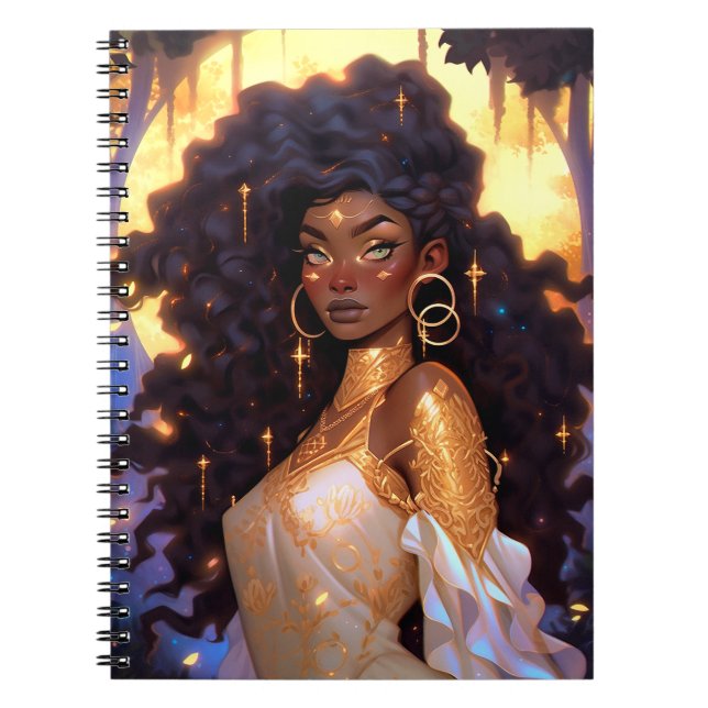 Fantasy Woman African American Art Notebook (Front)