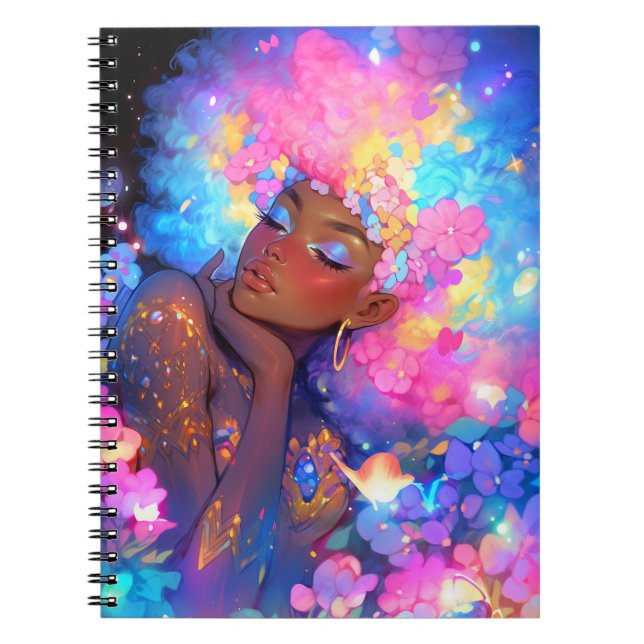 Fantasy Woman African American Art Notebook (Front)