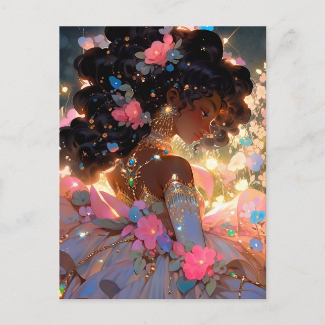 Fantasy Woman African American Art Postcard (Front)