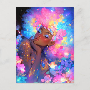 Fantasy Woman African American Art Postcard