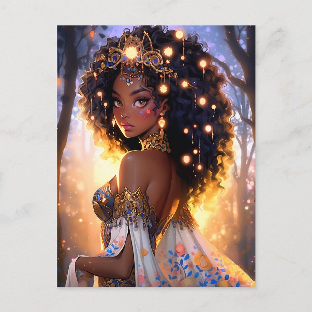 Fantasy Woman African American Art Postcard (Front)