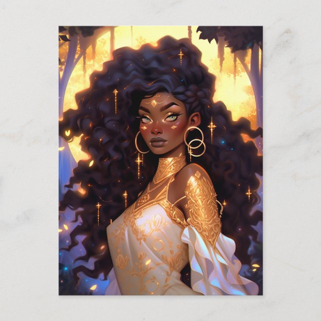 Fantasy Woman African American Art Postcard (Front)