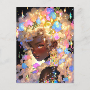 Fantasy Woman African American Art Postcard